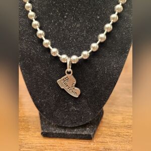 Doc Marten chromed pendant & choker